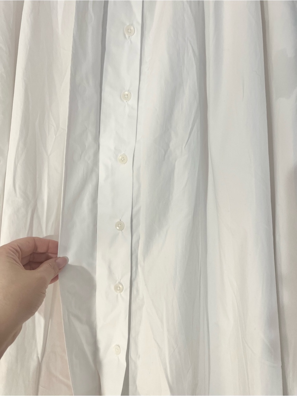 Zara White Cotton Poplin Full A-line Midi Skirt. Button Front. S NWT - Picture 10 of 13